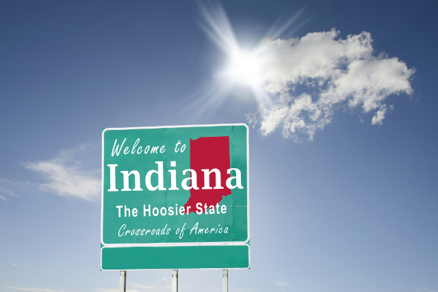 Indiana Welcome Road Sign Outdoor Walk In